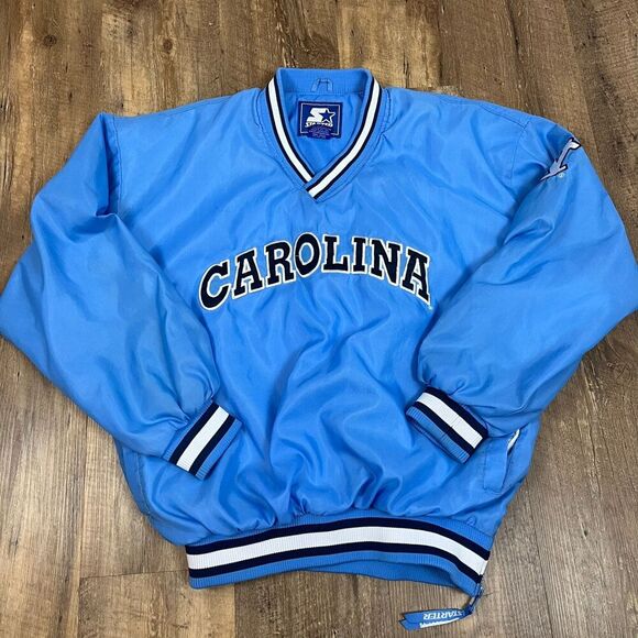 Vtg Starter Pullover North Carolina Tarheels Windbreaker Embroidered Men's L - Picture 1 of 16